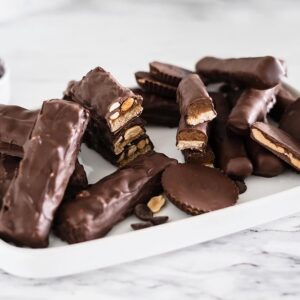 Plate of Snickers, Twix and PB Cups