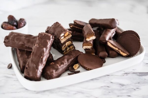 Plate of Snickers, Twix and PB Cups